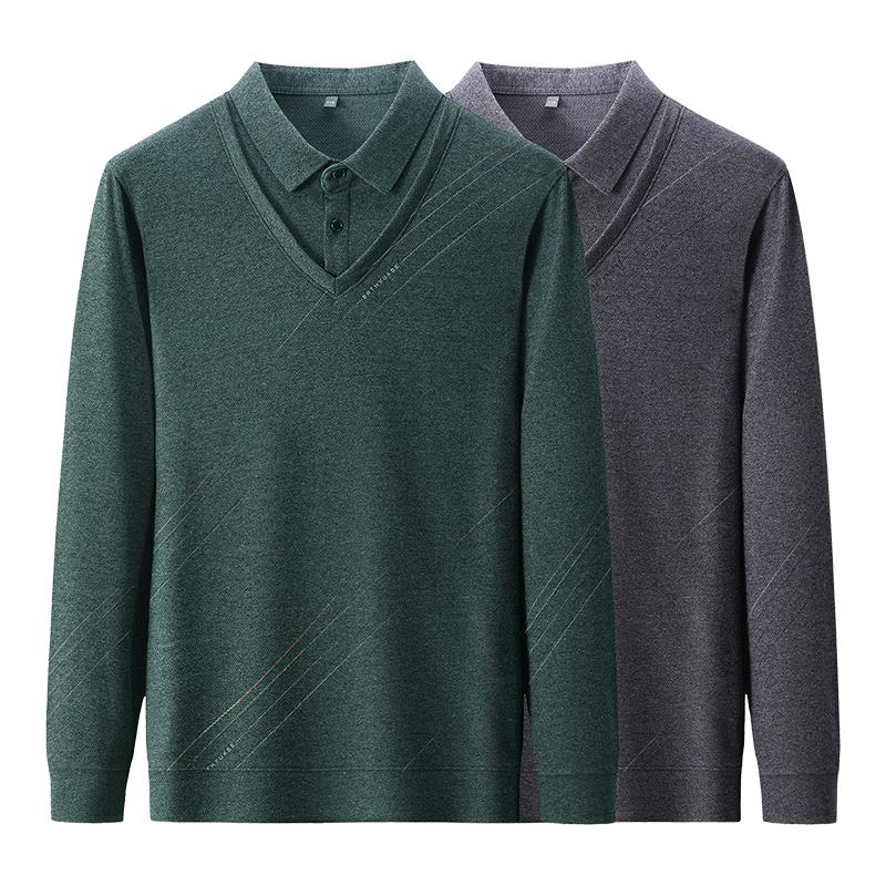 Spring Middle-aged Men s Solid Color Lapel Long Sleeved Fake Two-piece Polo Shirt M зелений
Spring Middle-aged Men s Solid Color Lapel Long Sleeved Fake Two-piece Polo Shirt M зелений