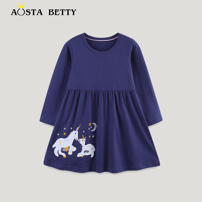 Autumn Unicorn Embroidery Princess Dress - European & American Style, Knitted Cotton for Girls 125cm
Autumn Unicorn Embroidery Princess Dress - European & American Style, Knitted Cotton for Girls 125cm