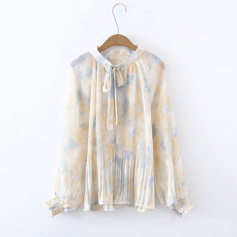 Модная прессованная плиссированная женская блузка с длинным рукавом и воротником-бабочкой, шифоновая рубашка, женские элегантные свободные повседневные топы 29343 XL бежевый
Модная прессованная плиссированная женская блузка с длинным рукавом и воротником-бабочкой, шифоновая рубашка, женские элегантные свободные повседневные топы 29343 XL бежевый