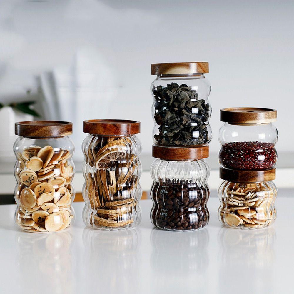 Вертикальные полосы Стеклянные контейнеры для хранения Герметичные силикагель Акация Дерево Стеклянная банка Кофе
Вертикальные полосы Стеклянные контейнеры для хранения Герметичные силикагель Акация Дерево Стеклянная банка Кофе