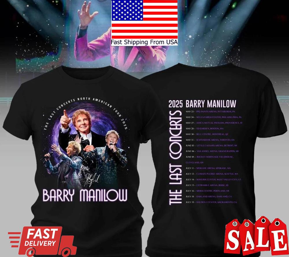Barry Manilow The Last Concerts 2025 Tour Black All Size Shirt Unisex T-Shirt XXXXL
Barry Manilow The Last Concerts 2025 Tour Black All Size Shirt Unisex T-Shirt XXXXL