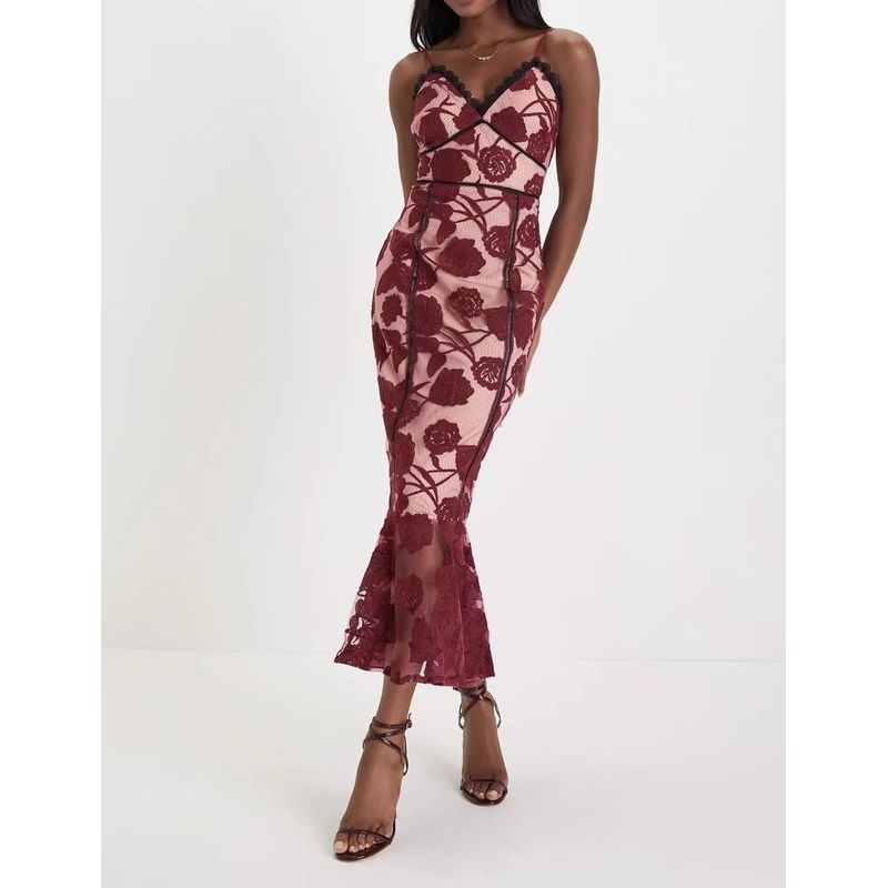 Crocheted Mesh Dress Ladies Show Figure Lace Burgundy XL
Crocheted Mesh Dress Ladies Show Figure Lace Burgundy XL