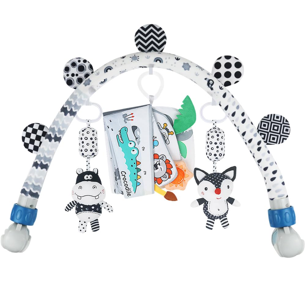 Baby Bouncer Toy High Contrast Black and White Travel Mobile Toy Activity Stroller and Crib Attachment with Hanging Toys Bar, Bar, Arch, (Mori)
Baby Bouncer Toy High Contrast Black and White Travel Mobile Toy Activity Stroller and Crib Attachment with Hanging Toys Bar, Bar, Arch, (Mori)