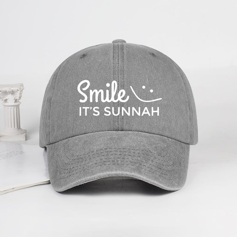 Smile ITS SUNNAH Text Smiley Face Decorated Print Washed Baseball Cap Soft and Comfortable Adjustable Fit Warm Healing Mini
Smile ITS SUNNAH Text Smiley Face Decorated Print Washed Baseball Cap Soft and Comfortable Adjustable Fit Warm Healing Mini