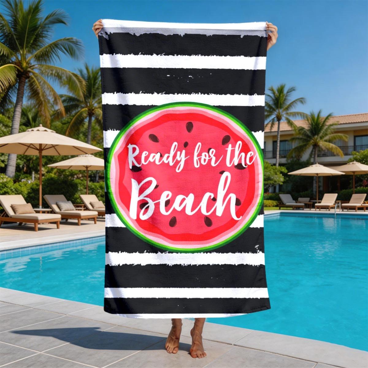 Summer Watermelon Stripes Theme polyester microfiber beach towel is highly absorbent, suitable for swimming and beach outings W30*H60(CM)
Summer Watermelon Stripes Theme polyester microfiber beach towel is highly absorbent, suitable for swimming and beach outings W30*H60(CM)