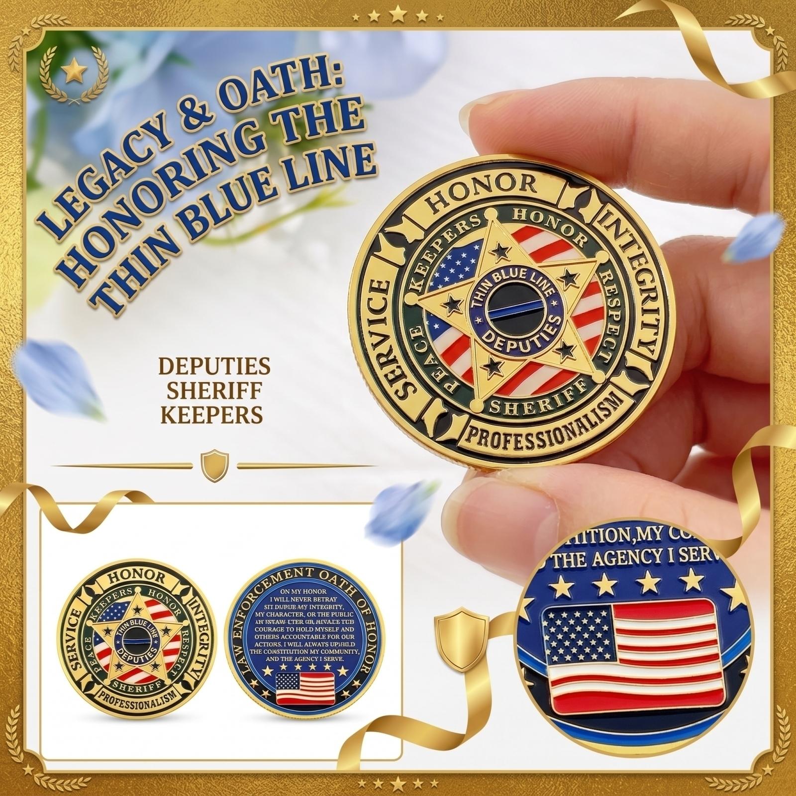 Law Enforcement Challenge Coin Thin Blue Line Deputies Sheriff Honor Integrity Service Respect Professionalism Collectible Token One Size жёлтый
Law Enforcement Challenge Coin Thin Blue Line Deputies Sheriff Honor Integrity Service Respect Professionalism Collectible Token One Size жёлтый