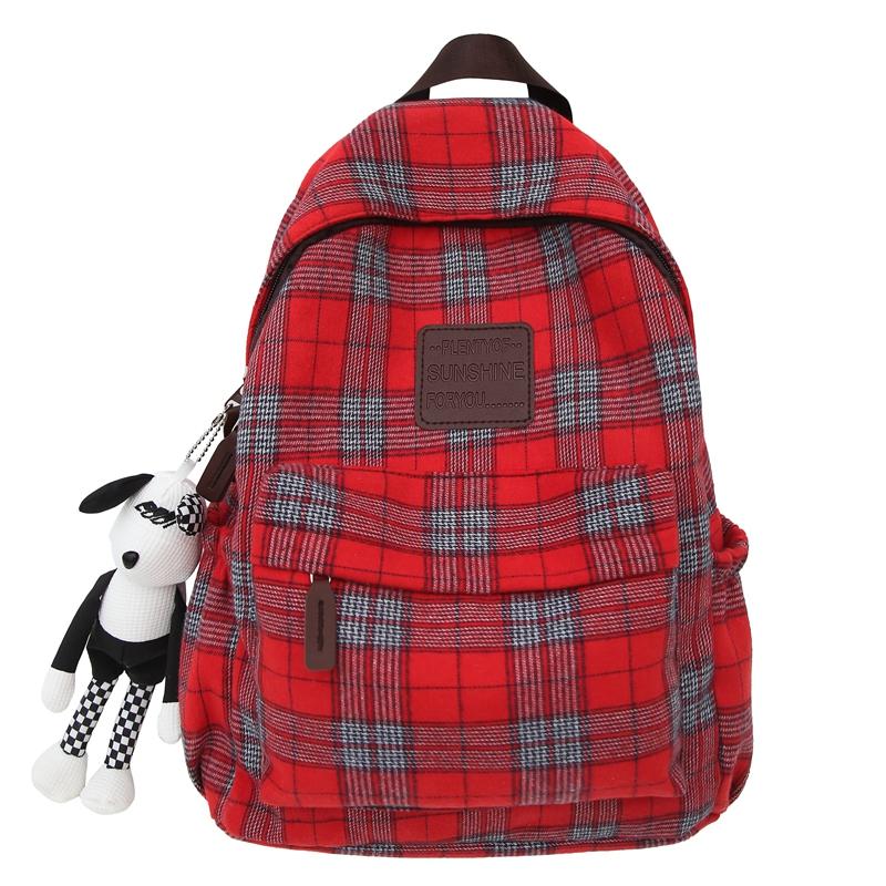 Школьная сумка, женский рюкзак для ученицы средней школы красный