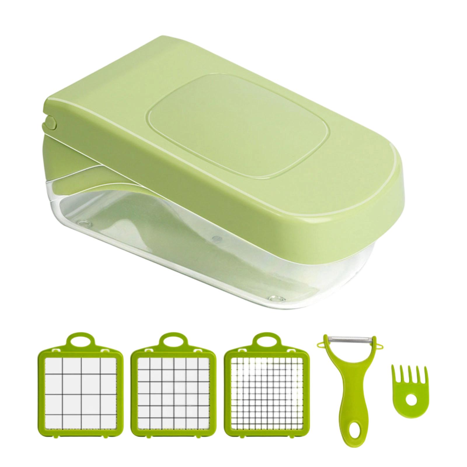 Multifunctional Vegetable Chopper with Container Onion Potato Dicer Slicer Grater Kitchen Food Cutter with 3 Interchangeable Blades and Peeler One Size зелёный
Multifunctional Vegetable Chopper with Container Onion Potato Dicer Slicer Grater Kitchen Food Cutter with 3 Interchangeable Blades and Peeler One Size зелёный