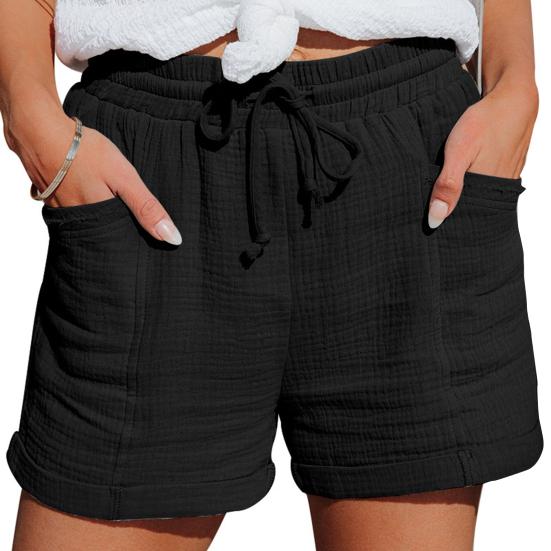 Women s Summer Shorts Drawstring Elastic Waist Cotton Linen Shorts Casual High Waisted Beach Shorts with Pockets S чорний
Women s Summer Shorts Drawstring Elastic Waist Cotton Linen Shorts Casual High Waisted Beach Shorts with Pockets S чорний