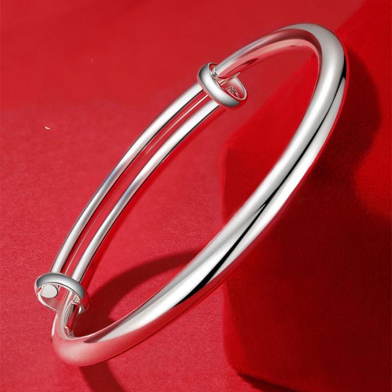 Simple Adjustable Polished Bangle, Fashionable Bracelet for Women - Ideal Birthday Gift for Girlfriend White Copper Thick Silver Plated
Simple Adjustable Polished Bangle, Fashionable Bracelet for Women - Ideal Birthday Gift for Girlfriend White Copper Thick Silver Plated