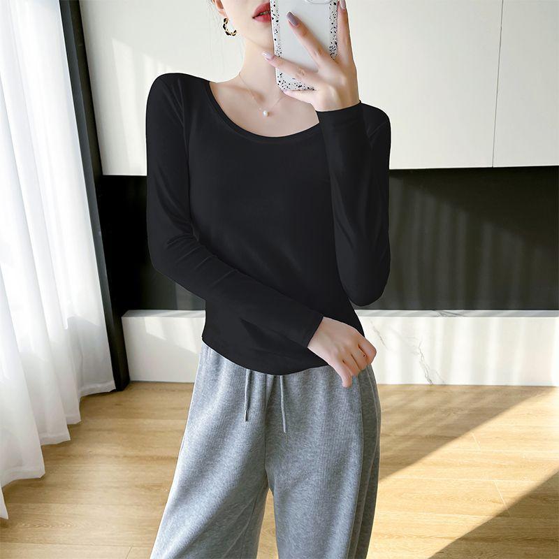 Pure Cotton New Long-sleeved T-shirt Base Shirt for Women with Low Neck Round Neck Solid Color Inner Tights White Early Autumn Style XXL чёрный
Pure Cotton New Long-sleeved T-shirt Base Shirt for Women with Low Neck Round Neck Solid Color Inner Tights White Early Autumn Style XXL чёрный