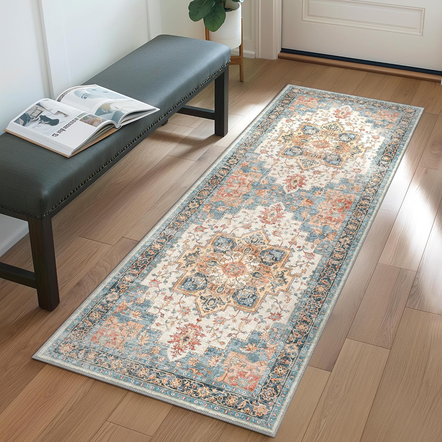 vikama Коврик-дорожка для прихожей Машинная стирка Нескользящий Винтажный Низкий ворс Коврики для зоны для помещений Прихожая Кухня Аксессуар Декорация 40X120CM(1.3X3.9FT
vikama Коврик-дорожка для прихожей Машинная стирка Нескользящий Винтажный Низкий ворс Коврики для зоны для помещений Прихожая Кухня Аксессуар Декорация 40X120CM(1.3X3.9FT