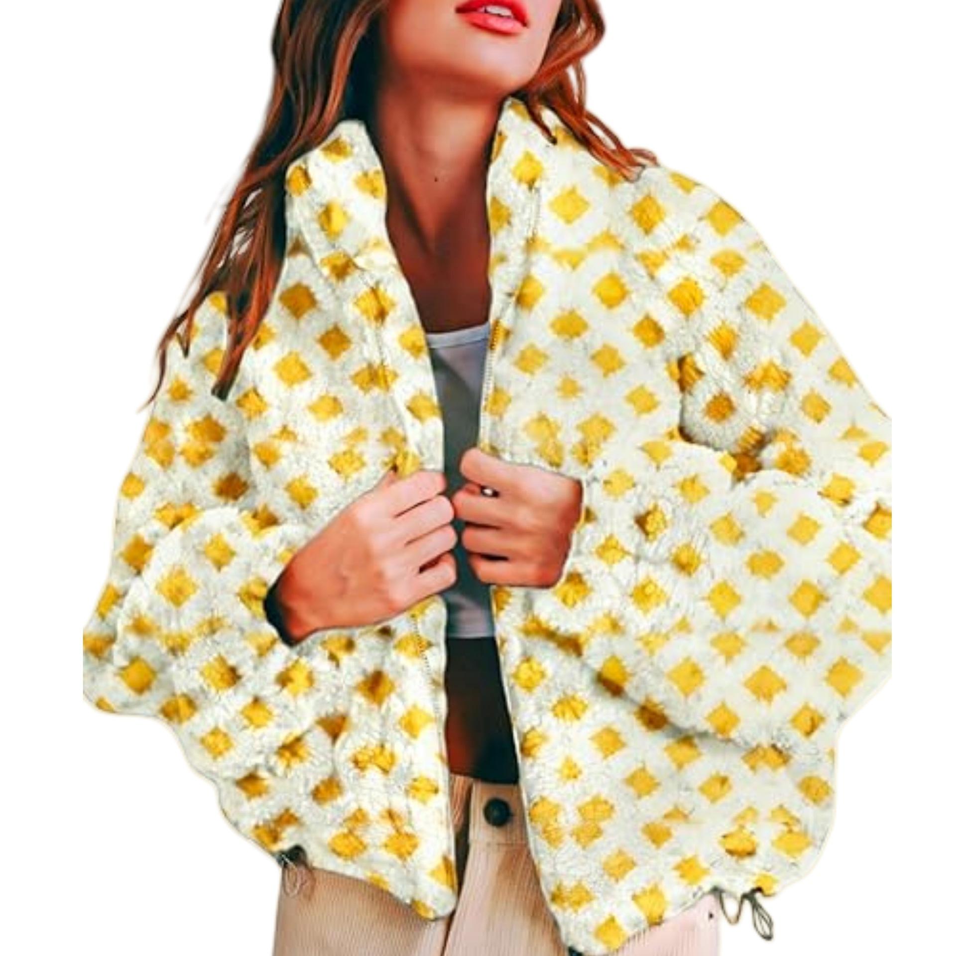 Plush Fleece Stand Collar Jacket In Floral and Check Patterns XL
Plush Fleece Stand Collar Jacket In Floral and Check Patterns XL