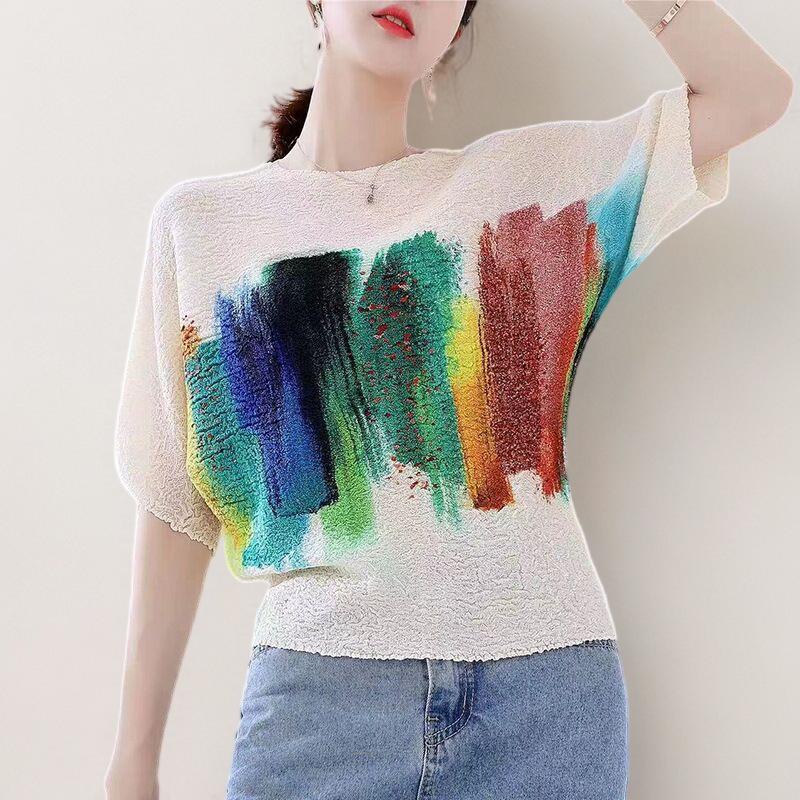 Женский топ с коротким рукавом и принтом граффити - Высокая мода 2024 Новинка One Size бежевый
Женский топ с коротким рукавом и принтом граффити - Высокая мода 2024 Новинка One Size бежевый