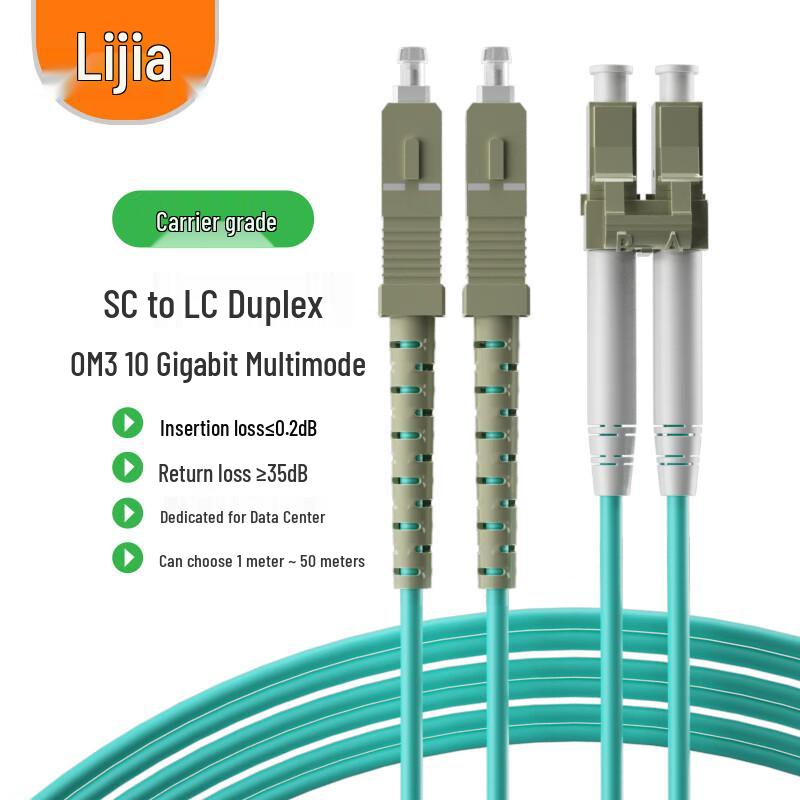 LIJIA LC-SC OM3 Multimode Fiber Optic Patch Cable
LIJIA LC-SC OM3 Multimode Fiber Optic Patch Cable