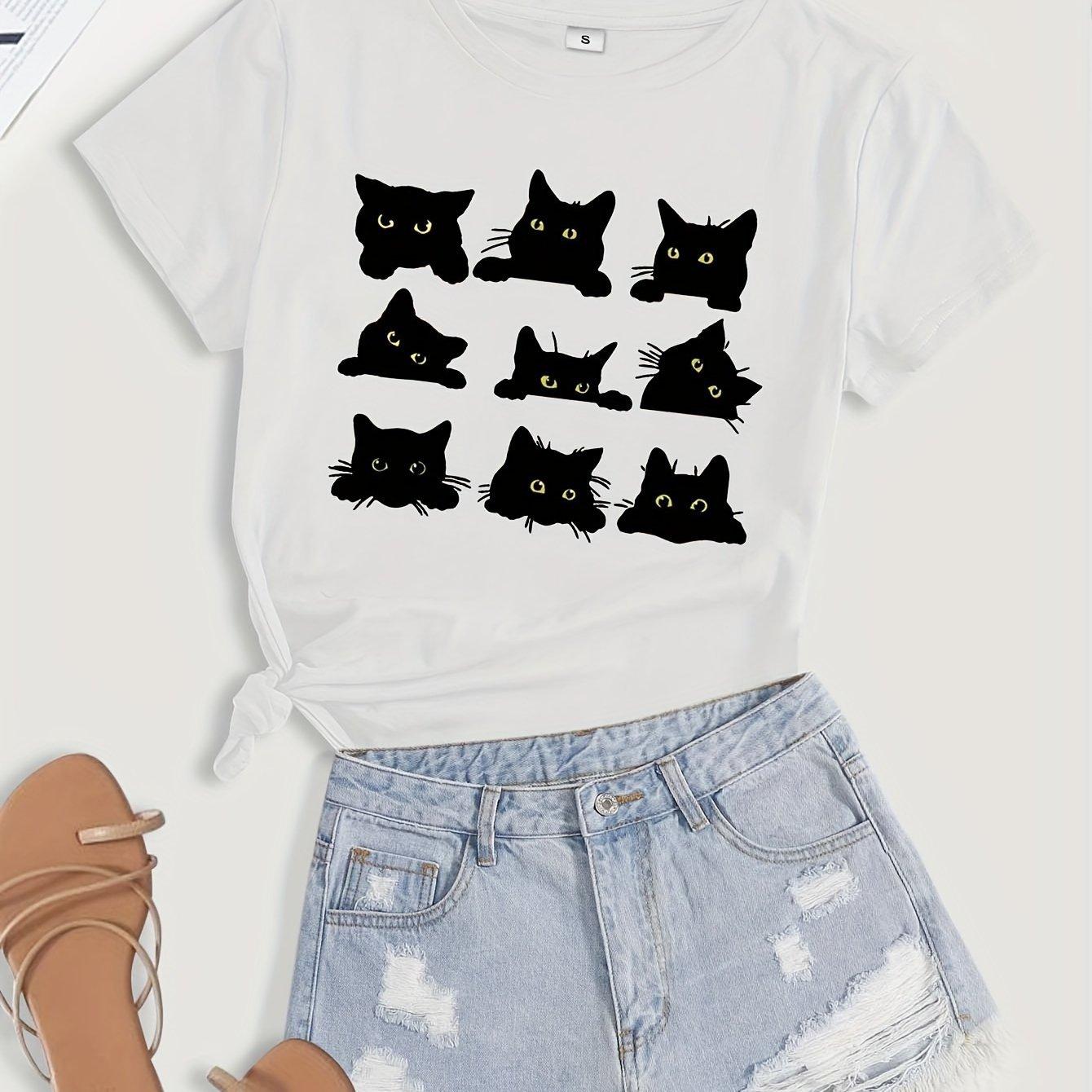 Summer and Spring Ladies Casual Tops Cartoon Cat Print T-Shirt Short Sleeve Round Neck XXL білий
Summer and Spring Ladies Casual Tops Cartoon Cat Print T-Shirt Short Sleeve Round Neck XXL білий