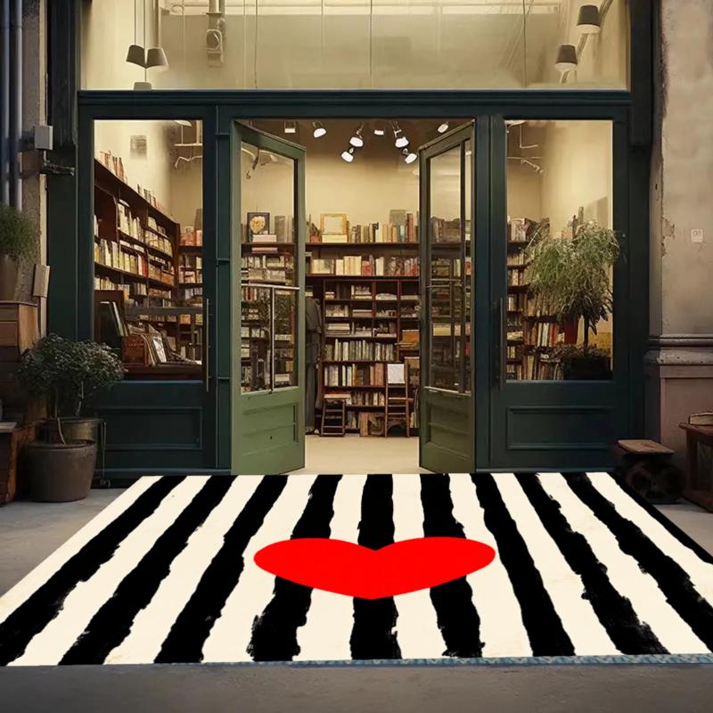 Pop Art Heart Rug Black White Stripe Entryway Doormat Front Door Rugs Non Slip Soft Easy Clean Durable Romantic Decor Carpet 40X60cm
Pop Art Heart Rug Black White Stripe Entryway Doormat Front Door Rugs Non Slip Soft Easy Clean Durable Romantic Decor Carpet 40X60cm