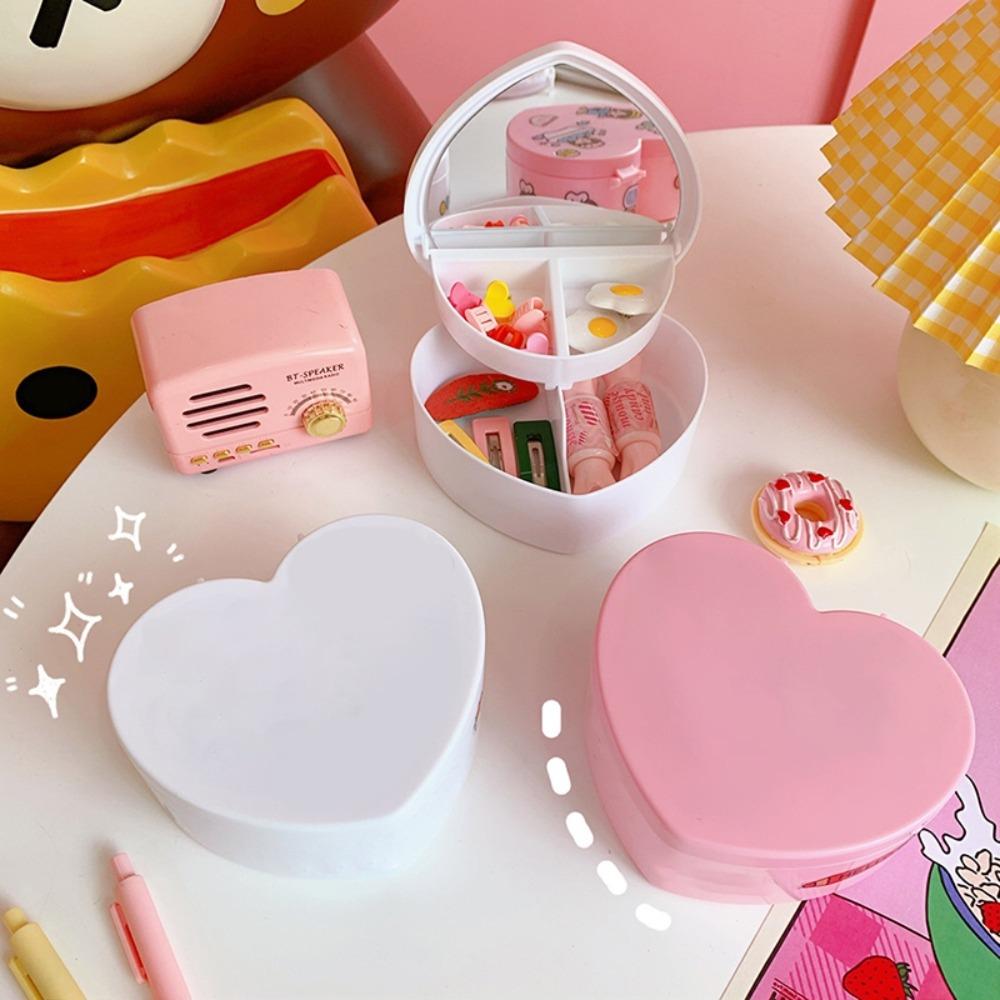 Double Layer Jewelry Box Heart Shape Jewelry Case Boxes Large Capacity Make Up Container світло-рожевий колір
Double Layer Jewelry Box Heart Shape Jewelry Case Boxes Large Capacity Make Up Container світло-рожевий колір