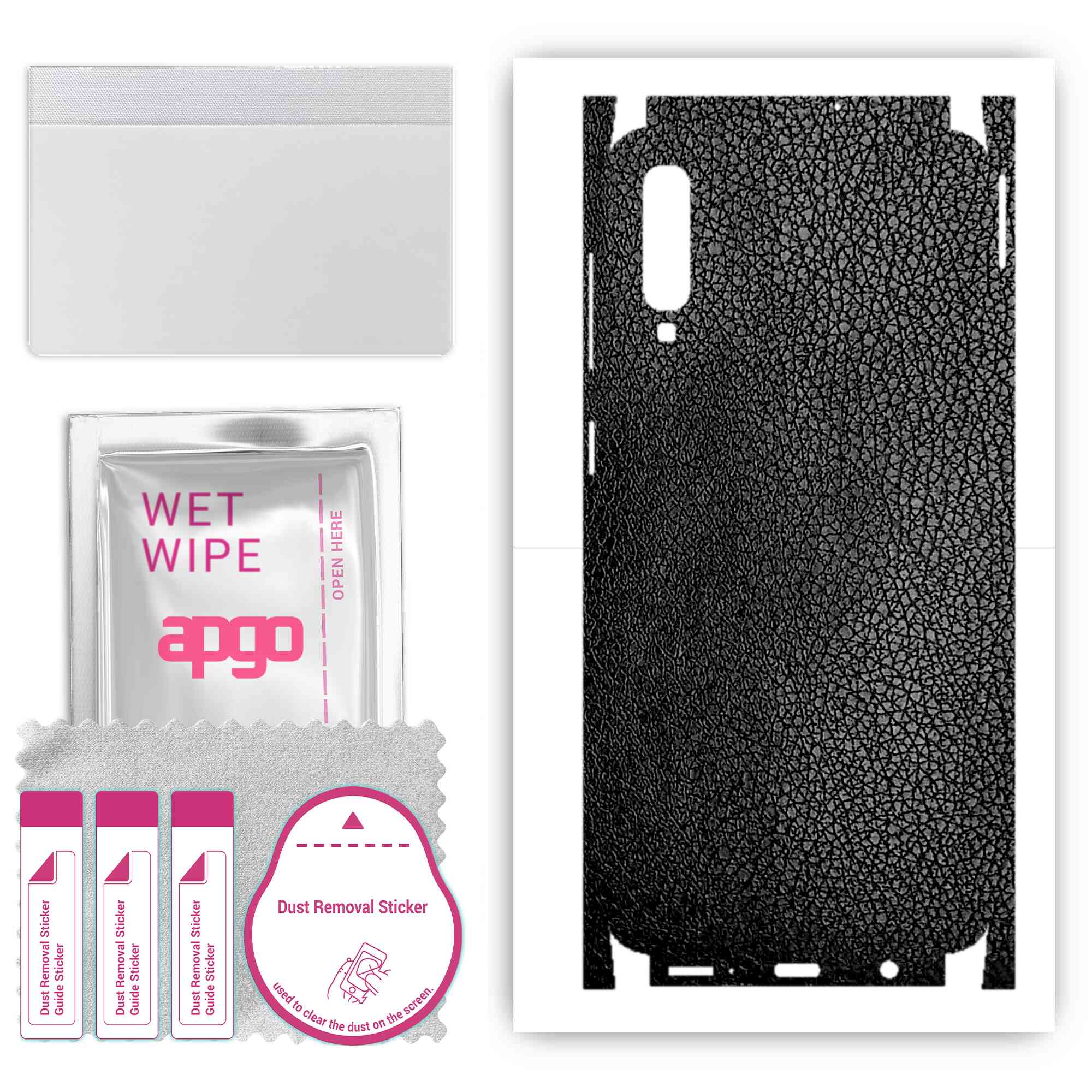 Apgo Protective Skin Sticker for the back+sides compatible with Samsung Galaxy A50, Full Wrap Film, Foil, Vinyl - Pattern Black Leather
Apgo Protective Skin Sticker for the back+sides compatible with Samsung Galaxy A50, Full Wrap Film, Foil, Vinyl - Pattern Black Leather