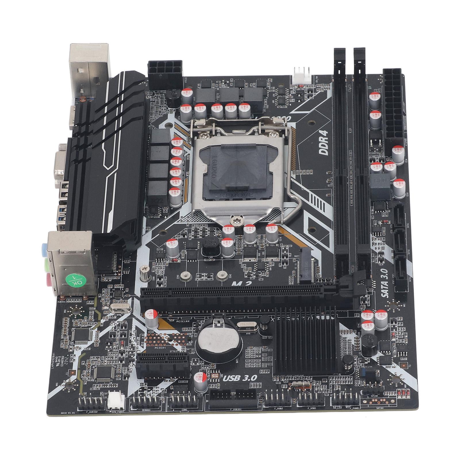 H410 Motherboard Dual DDR4 64GB Memory NVME M.2 Port PCIE 16X Gen 3.0 Slot for LGA1200 CPU Gaming
H410 Motherboard Dual DDR4 64GB Memory NVME M.2 Port PCIE 16X Gen 3.0 Slot for LGA1200 CPU Gaming