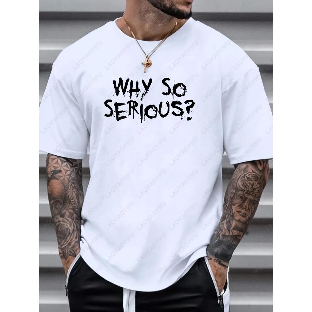 Футболки для мужчин Why So Serious с принтом, повседневные футболки с коротким рукавом для лета, весны, осени, топы в качестве подарков Ropa Hombre S
Футболки для мужчин Why So Serious с принтом, повседневные футболки с коротким рукавом для лета, весны, осени, топы в качестве подарков Ropa Hombre S