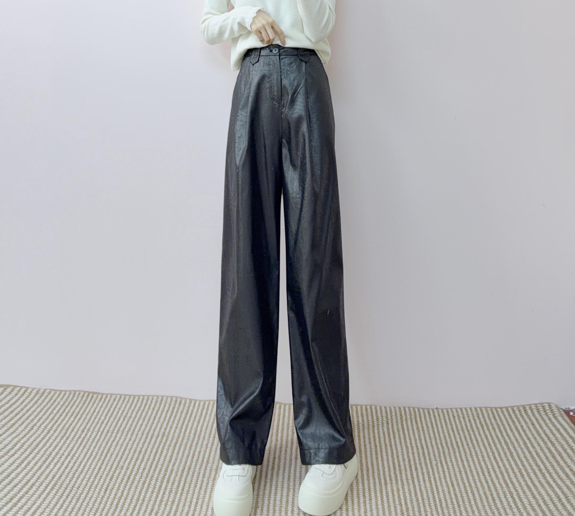 Spring 2026 High-Waisted Wide-Leg Leather Pants - Versatile, Casual, Solid Color M (45-54kg) чорний
Spring 2026 High-Waisted Wide-Leg Leather Pants - Versatile, Casual, Solid Color M (45-54kg) чорний