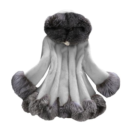 Пальто с капюшоном из искусственного меха для женщин, с длинным рукавом, открытое спереди, флисовая куртка, зимняя теплая, с пушистой отделкой, пушистая верхняя одежда M серый
Пальто с капюшоном из искусственного меха для женщин, с длинным рукавом, открытое спереди, флисовая куртка, зимняя теплая, с пушистой отделкой, пушистая верхняя одежда M серый