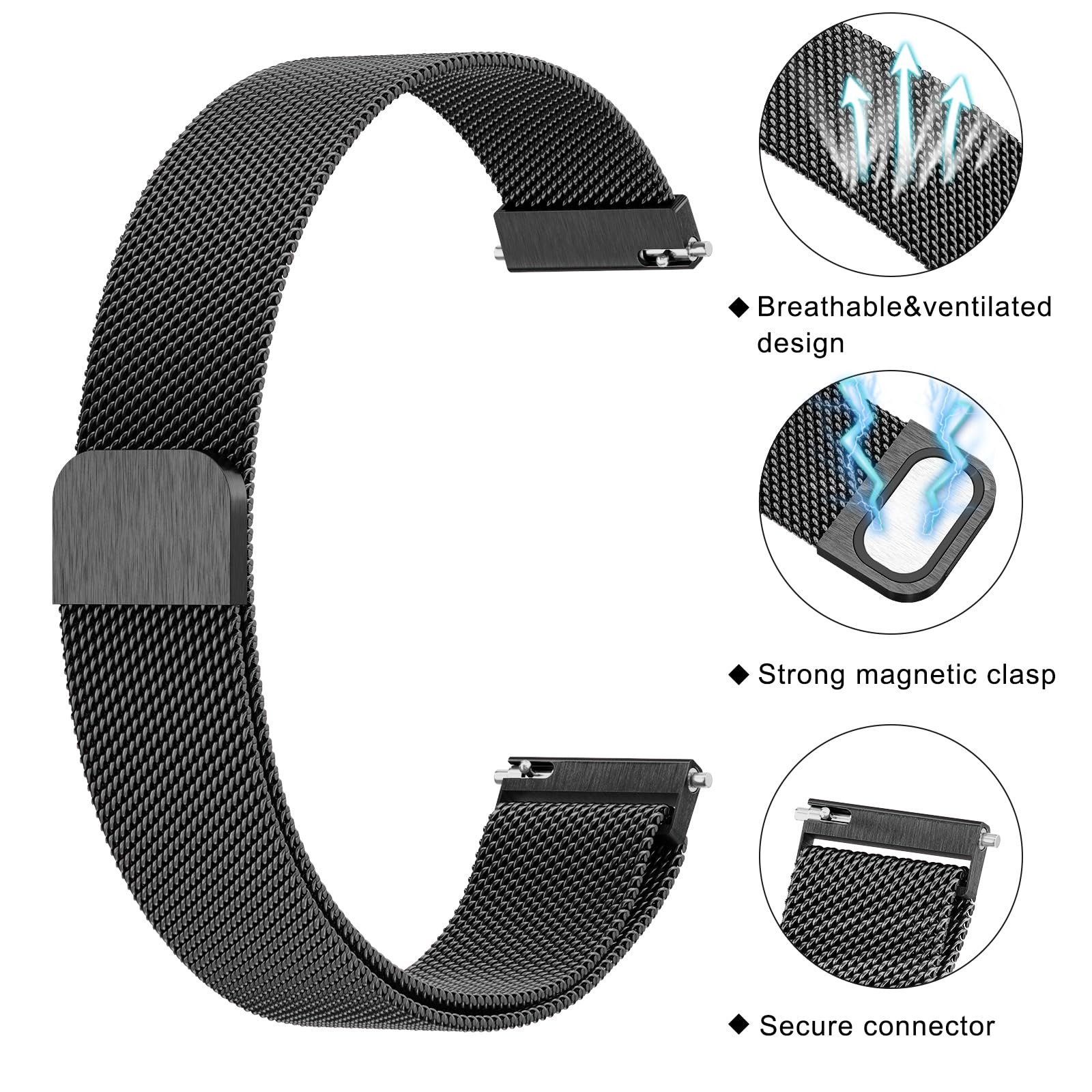 For Huawei Watch GT 5 Pro 42mm/GT 5 41mm Watch Band Magnetic Milanese Stainless Steel Strap Black
For Huawei Watch GT 5 Pro 42mm/GT 5 41mm Watch Band Magnetic Milanese Stainless Steel Strap Black