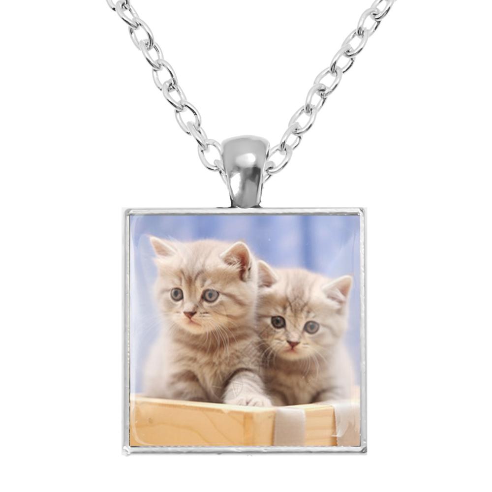 Fashion Cute Cats Patten Square Shape Glass Pendant Necklace Cute Animal Alloy Necklace Charms Jewelry Gifts Accessories
Fashion Cute Cats Patten Square Shape Glass Pendant Necklace Cute Animal Alloy Necklace Charms Jewelry Gifts Accessories