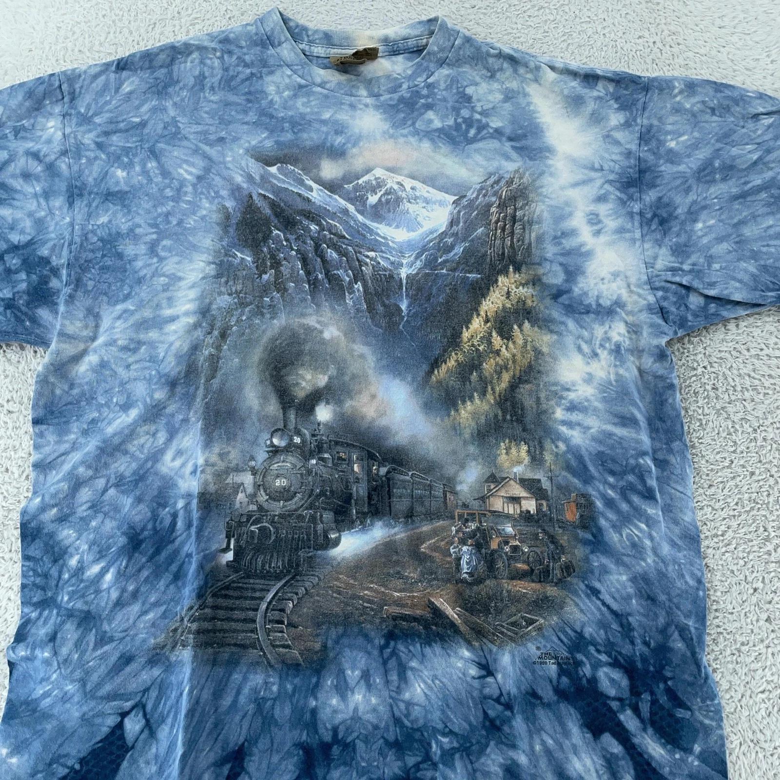 Vintage The Mountain Steam Train Shirt Mens XL Blue Tie-Dye Railroad Art Tee 90s L
Vintage The Mountain Steam Train Shirt Mens XL Blue Tie-Dye Railroad Art Tee 90s L