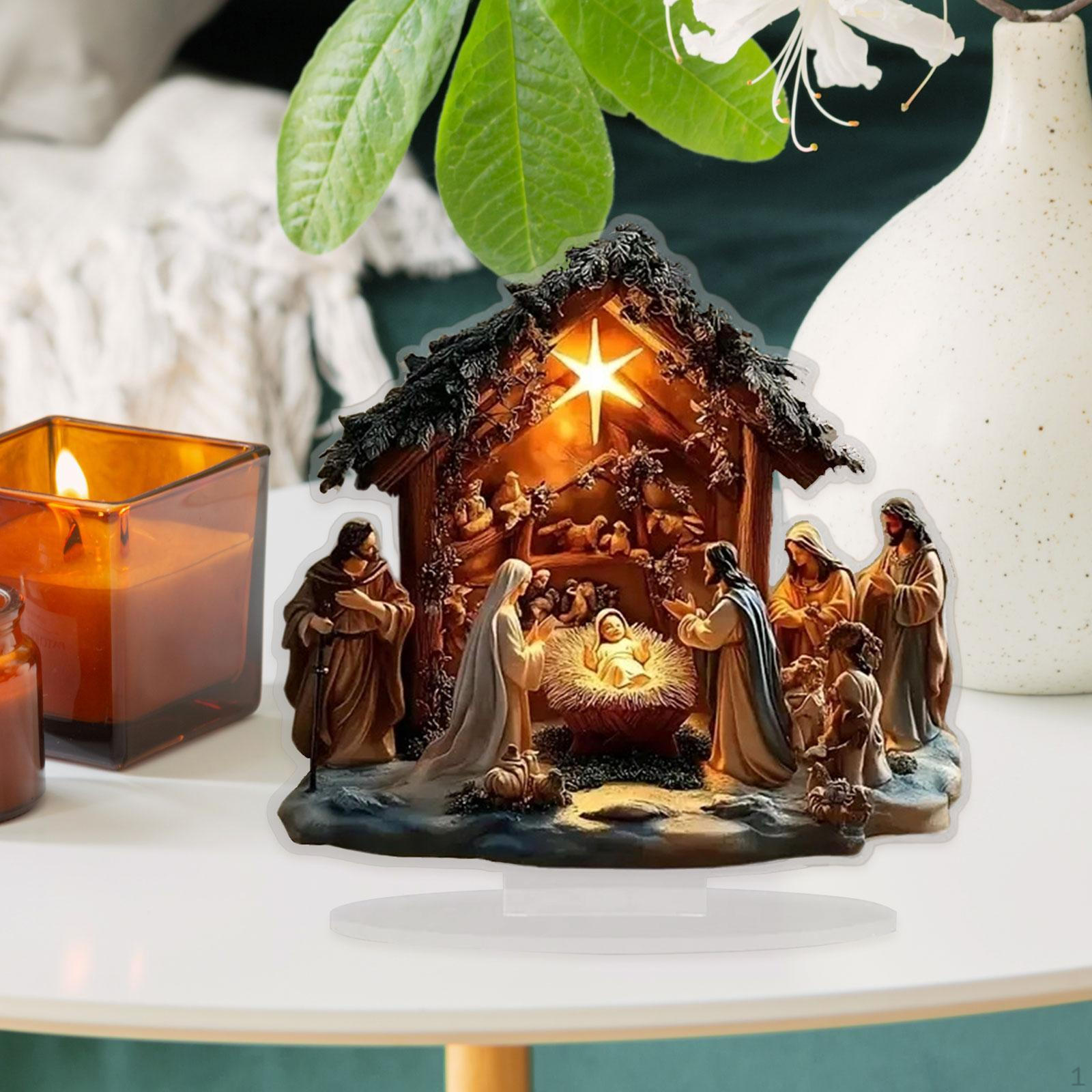 2D Flat Christmas Nativity Scene Sign,Table Ornament Collectible Religious Gift Home Holy Family
2D Flat Christmas Nativity Scene Sign,Table Ornament Collectible Religious Gift Home Holy Family