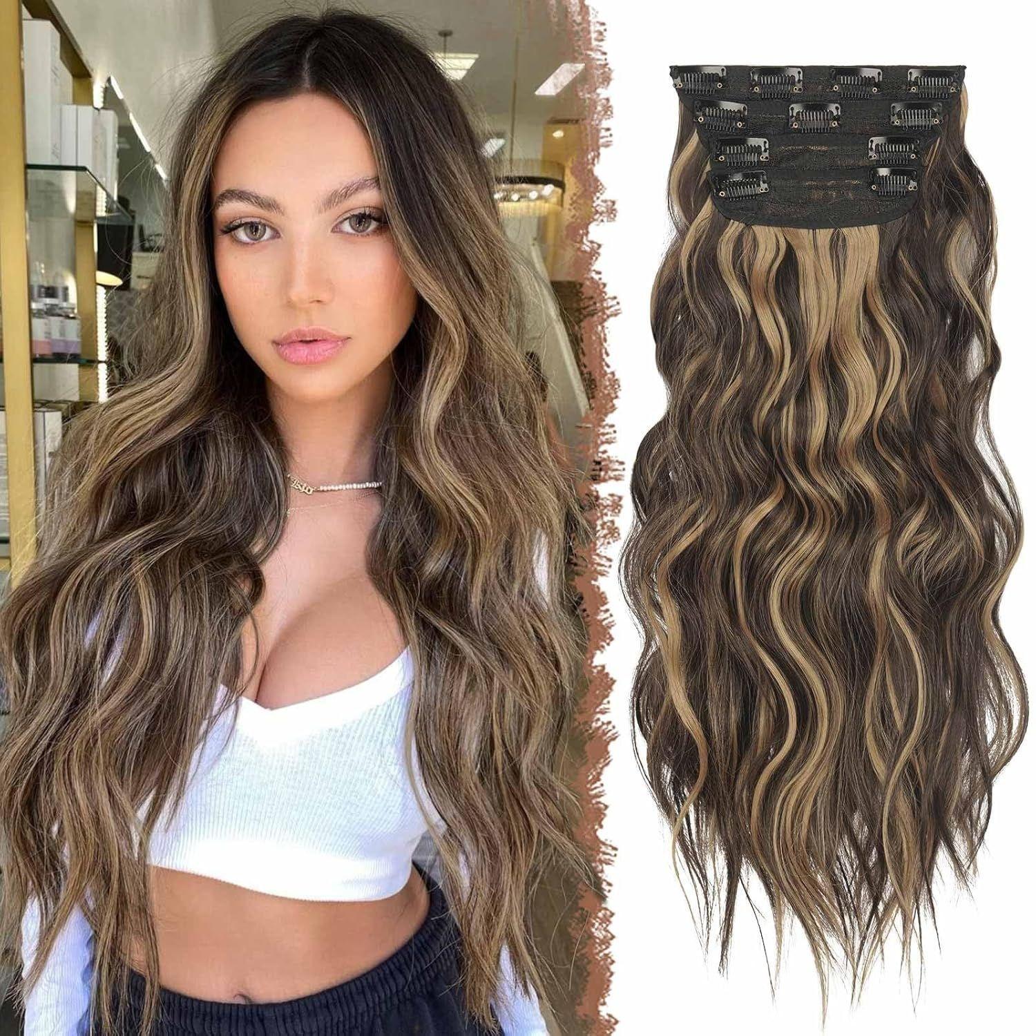 Atmospheric Wavy Seamless Hair Extensions Synthetic Hair Clip-In Natural-Looking Wig Multiple Colors Available Easily Increases Hair Volume C 24inches&1pc
Atmospheric Wavy Seamless Hair Extensions Synthetic Hair Clip-In Natural-Looking Wig Multiple Colors Available Easily Increases Hair Volume C 24inches&1pc