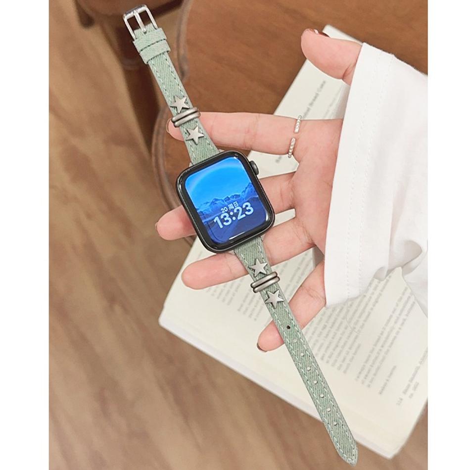 Star Rivet Denim Leather Bracelet For Apple Watch Band Series 11/10/9/8/7/6/Ultra iWatch Strap 49/46/45/44/42/41/40/38mm Stylish 38 40 41(S11 10)42MM
Star Rivet Denim Leather Bracelet For Apple Watch Band Series 11/10/9/8/7/6/Ultra iWatch Strap 49/46/45/44/42/41/40/38mm Stylish 38 40 41(S11 10)42MM