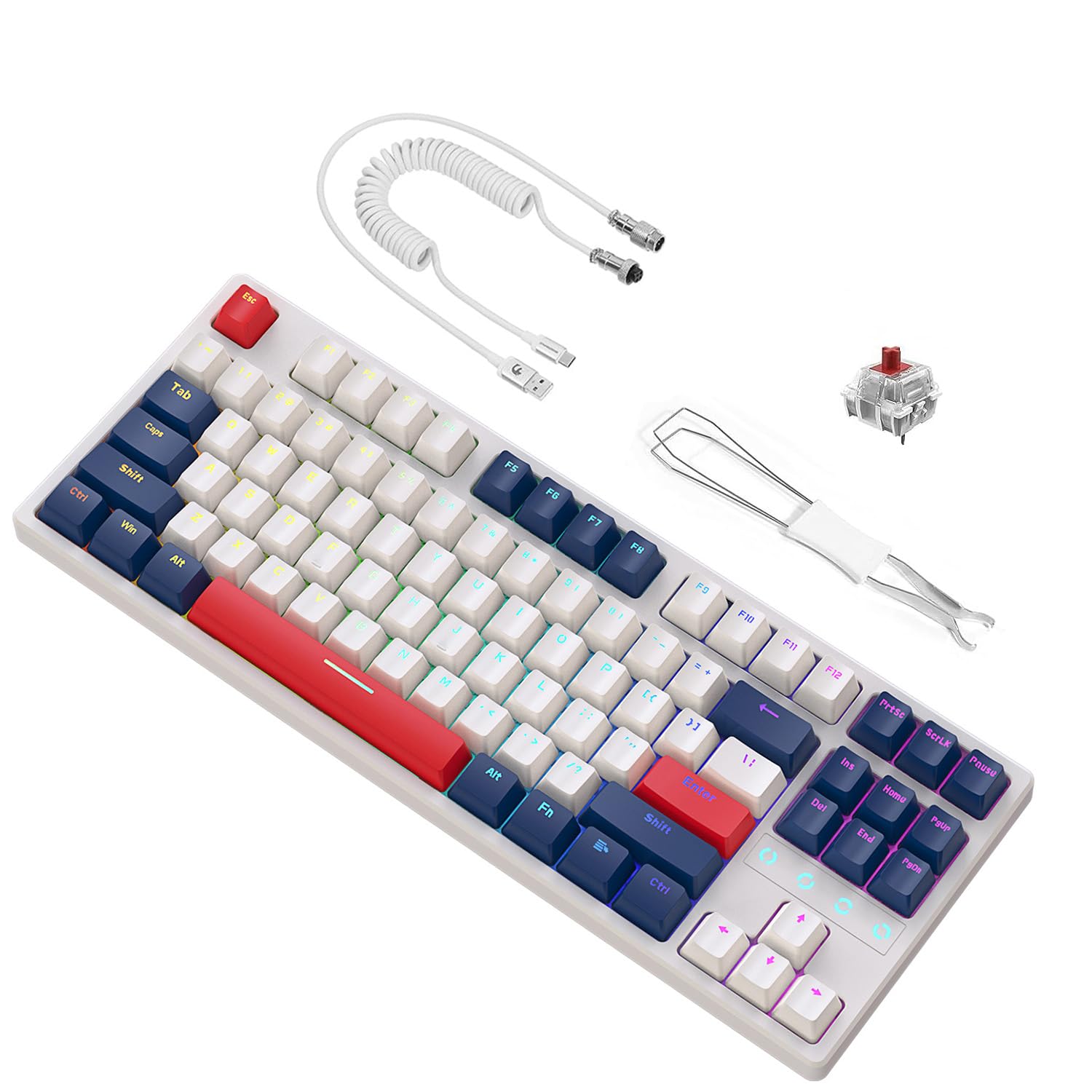 MAMBASNAKE K87 Mechanical Keyboard Keyboard Coil Cable 87 Keys Compact Wired Cable Detachable Custom Coil Cable Tenkeyless Hot Swappable EVA Sound
MAMBASNAKE K87 Mechanical Keyboard Keyboard Coil Cable 87 Keys Compact Wired Cable Detachable Custom Coil Cable Tenkeyless Hot Swappable EVA Sound