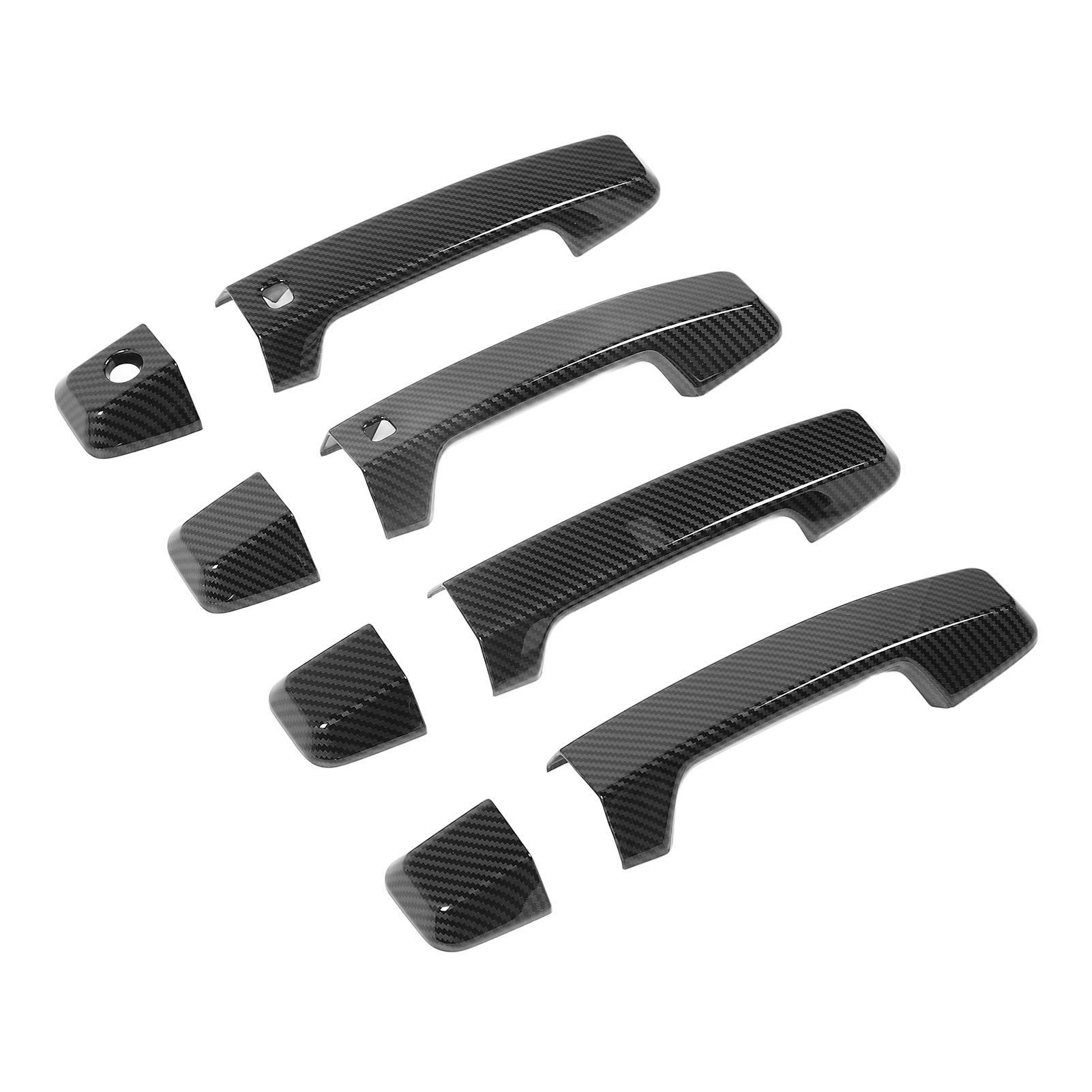 4 комплекта накладок на наружные дверные ручки, стиль карбонового волокна, устойчивый к царапинам АБС, наружная дверная ручка
