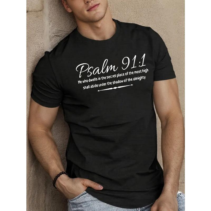 European Size Men S Psalm 91:1 Inspirational Quote T-Shirt, Casual Crew Neck Short Sleeve Top,Slight Stretch, Regular Fit, Summer Wear - 150gsm 4XL чорний
European Size Men S Psalm 91:1 Inspirational Quote T-Shirt, Casual Crew Neck Short Sleeve Top,Slight Stretch, Regular Fit, Summer Wear - 150gsm 4XL чорний