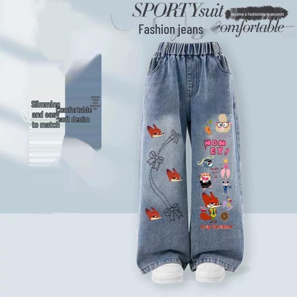 2026 Zootopia Judy Jeans: Stylish Wide-Leg Denim Pants for Girls (Spring, Summer, Autumn) 110 cm
2026 Zootopia Judy Jeans: Stylish Wide-Leg Denim Pants for Girls (Spring, Summer, Autumn) 110 cm