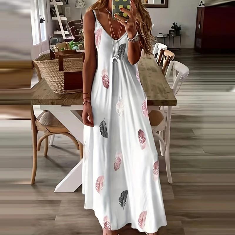 All-Season Chic Feather Print Maxi Dress Casual V-Neck Comfort Stretch Easy Care XXL білий
All-Season Chic Feather Print Maxi Dress Casual V-Neck Comfort Stretch Easy Care XXL білий