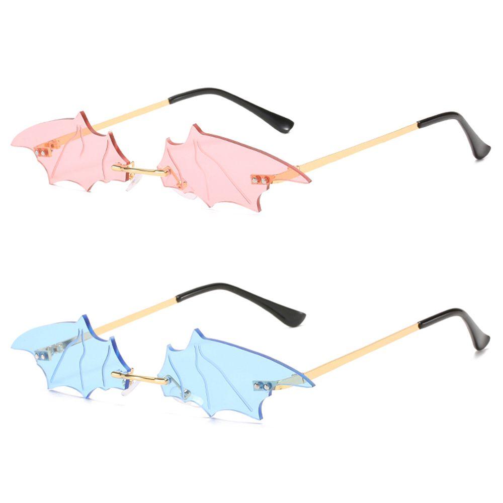 Trendy Metal Frame Party Eyewear Women Sunglasses Bat Shaped Rimless Slim Sunglasses Pink Blue
Trendy Metal Frame Party Eyewear Women Sunglasses Bat Shaped Rimless Slim Sunglasses Pink Blue