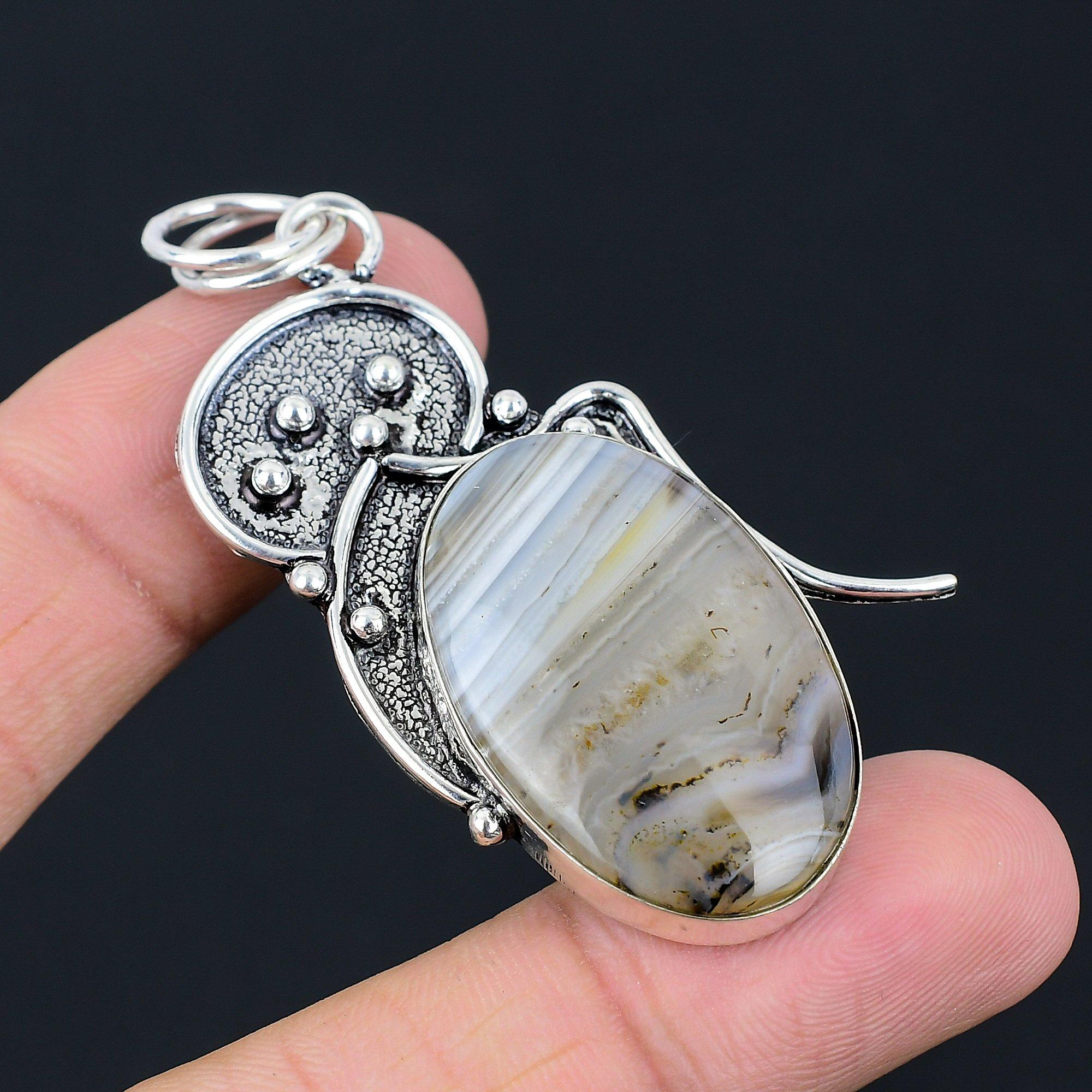 Anniversary Gift For Her Natural Montana Agate Gemstone Pendant 925 Silver
Anniversary Gift For Her Natural Montana Agate Gemstone Pendant 925 Silver
