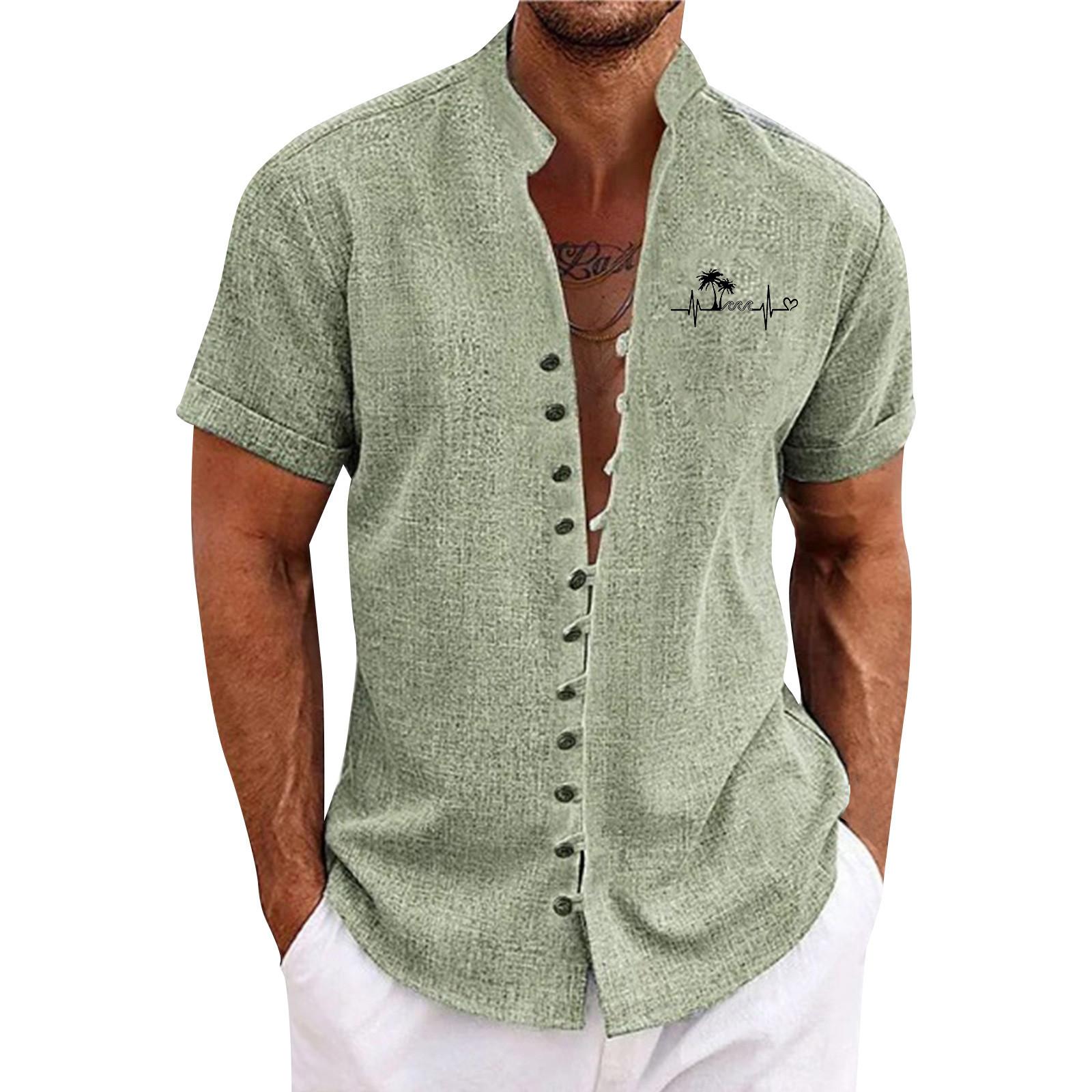 Мужская повседневная свободная рубашка с короткими рукавами и принтом, модный топ с воротником-стойкой XL
Мужская повседневная свободная рубашка с короткими рукавами и принтом, модный топ с воротником-стойкой XL