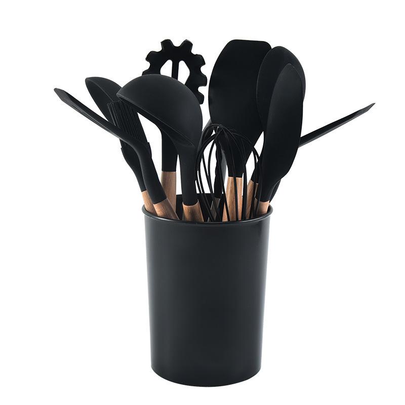 12-Piece Non-stick Cookware Set with Wooden Handle and Silicone Utensils
12-Piece Non-stick Cookware Set with Wooden Handle and Silicone Utensils