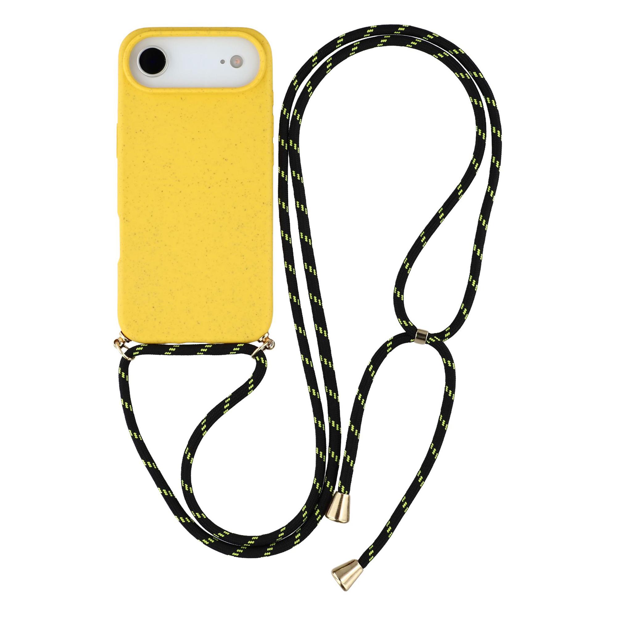 For iPhone 17 Air Case Biodegradable Wheat Straw+TPU Eco-Friendly Phone Cover with Lanyard Yellow
For iPhone 17 Air Case Biodegradable Wheat Straw+TPU Eco-Friendly Phone Cover with Lanyard Yellow