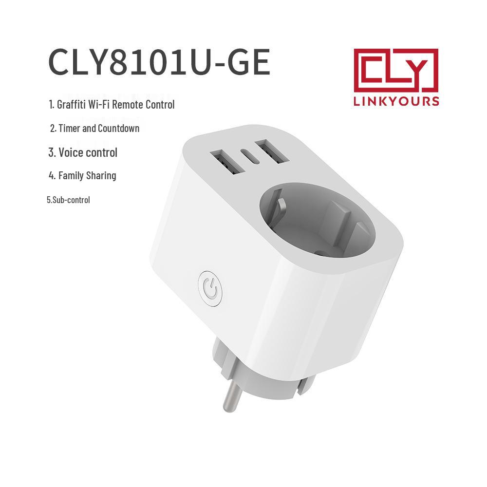 European Standard 220V 16A Smart Socket with Dual USB, Alexa Control, Individual Remote Switching
European Standard 220V 16A Smart Socket with Dual USB, Alexa Control, Individual Remote Switching