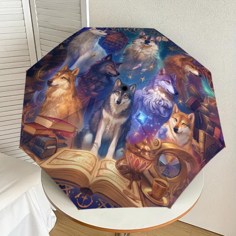 1pc Magical Wolf Council Umbrella with Plastic Handle,Suitable for All Seasons Home Travel Outdoor UmbrellaDD968
1pc Magical Wolf Council Umbrella with Plastic Handle,Suitable for All Seasons Home Travel Outdoor UmbrellaDD968