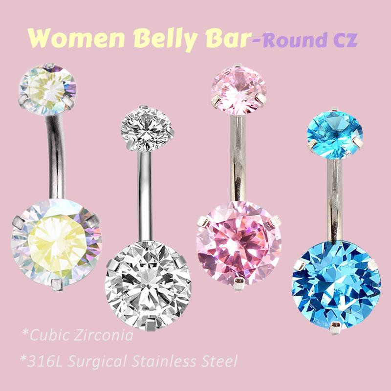 1 Pc/Pack 316L Surgical Stainless Steel Belly Button Rings Navel Piercing Bar with Round CZ-Cubic Zirconia Body Jewelry
1 Pc/Pack 316L Surgical Stainless Steel Belly Button Rings Navel Piercing Bar with Round CZ-Cubic Zirconia Body Jewelry