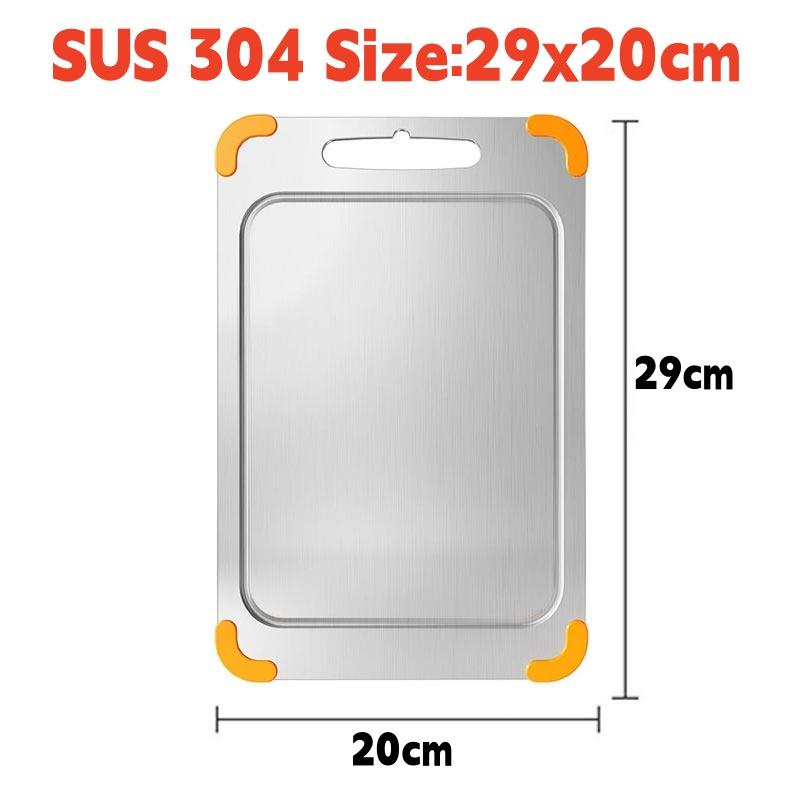 304 Stainless Steel Groove Cutting Board With Anti Slip Silicone Corner Protection,Home Use Double-sided Chopping Board 29x20cm
304 Stainless Steel Groove Cutting Board With Anti Slip Silicone Corner Protection,Home Use Double-sided Chopping Board 29x20cm
