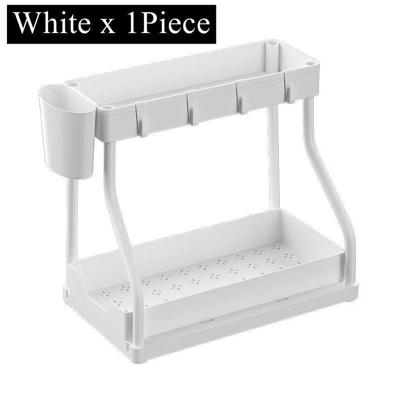 1/2pcs Pull-Out Under Sink Organizer, 2-Tier Adjustable Height Sliding Shelf for Kitchen/Bathroom Cabinet Storage, Black & White
1/2pcs Pull-Out Under Sink Organizer, 2-Tier Adjustable Height Sliding Shelf for Kitchen/Bathroom Cabinet Storage, Black & White