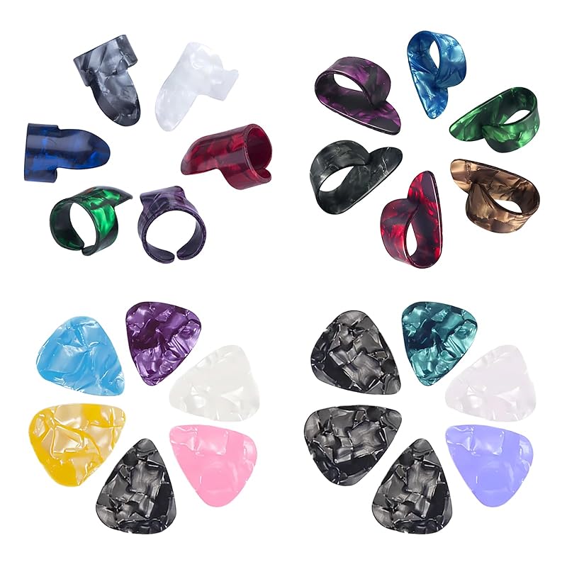 KDSSYFT guitar pick finger pick protector thumb pick guitar finger picks finger pick thumb pick for guitar For beginners (Set of 24)
KDSSYFT guitar pick finger pick protector thumb pick guitar finger picks finger pick thumb pick for guitar For beginners (Set of 24)