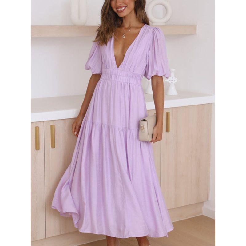 Модный стиль Мода Среди них, Независимая Горячая Распродажа Летнее Новое Платье Миди с V-образным вырезом и приталенной талией, Пышные рукава Lotus root color S
Модный стиль Мода Среди них, Независимая Горячая Распродажа Летнее Новое Платье Миди с V-образным вырезом и приталенной талией, Пышные рукава Lotus root color S